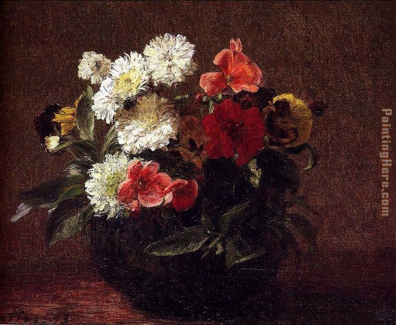 Flowers In A Clay Pot painting - Henri Fantin-Latour Flowers In A Clay Pot art painting